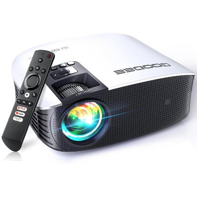GOODEE Outdoor Projector, 4K Supported Projector Android TV with Auto Focus & Full-Sealed Optical Engine for Movie, Netflix/Prime Video Built-in