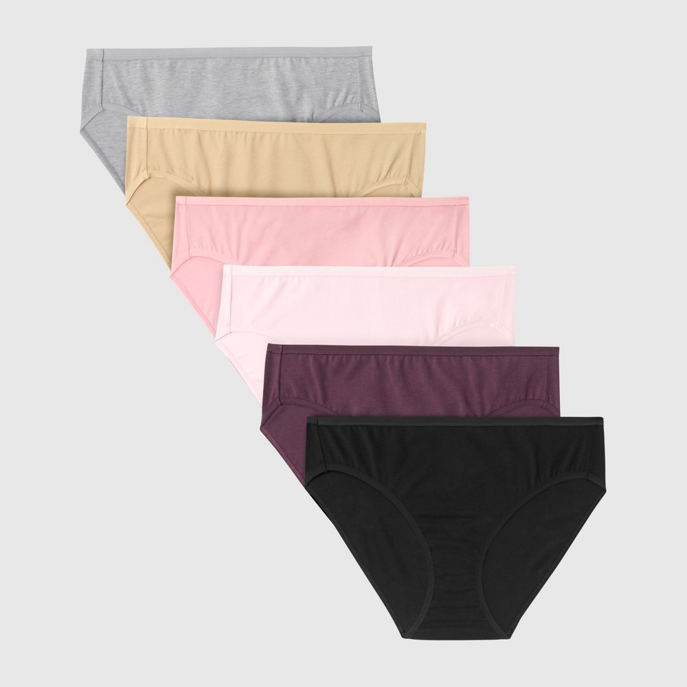 Hanes Women's 6pk Cotton Strech High Cut Underwear - Assorted Color L