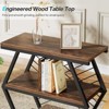 SEVOBAL End Tables Stylish Three Tier Accent Table with Geometric Metal Frame for Living Room Bedroom, Rustic Brown, 25.59"*30.31"*4.72" - 3 of 4