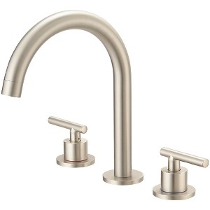BWE 8 in. Widespread Double Handle Bathroom Faucet With Pop-up Drain Assembly - 1 of 4