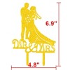 Unique Bargains Acrylic Dessert Store Mr. and Mrs. Shaped Handicraft DIY Cupcake Decor Gold - 2 of 4