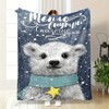 Lomsoe Christmas Vintage Polar Bear Print Flannel Blanket - All Seasons Soft and Warm Throw Blanket for Bed, Napping, Camping, Travel, Office - 2 of 4