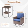 3-Piece Patio Furniture Set, Outdoor Swivel Rocker Patio Chairs Furniture Set of 2 with Side Table & Thicked Cushions for Porch, Balcony, Deck - 3 of 4