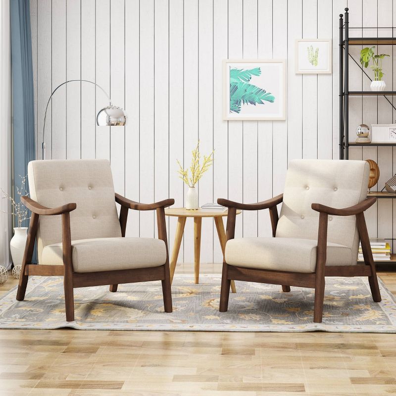 Set of 2 Chabani Mid-Century Modern Accent Chair - Christopher Knight Home, 3 of 7