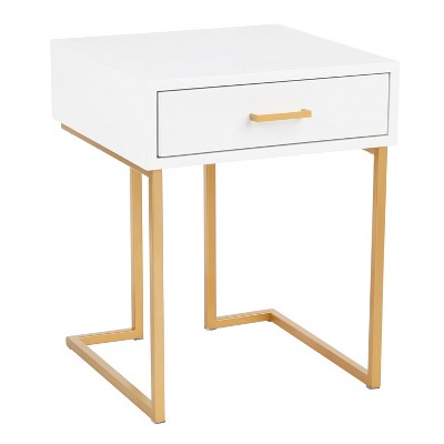 white and gold nightstand target