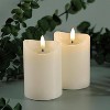 LumiPur 2pk 2.75"x4" Basics Flameless Flickering Wax Pillar LED Candles  Linen White - 2 of 4