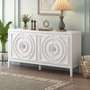 VYNXARIA Retro Sideboard door with Circular Groove Design Round Metal Door Handle for Entrance, Dinning Room, Living Room (White) - 2 of 4