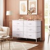 Wide Dresser with 6 Drawers, Fabric TV Stand for 50 Inch TV, Metal Frame, Wooden Top, Fabric Storage Dresser for Bedroom, Hallway, Entryway, - 2 of 4