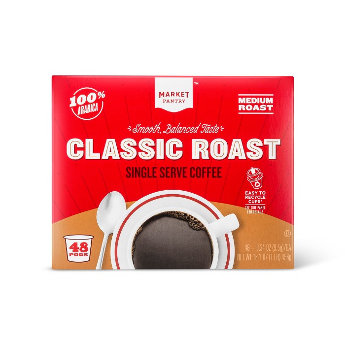 Premium Roast Medium Roast Coffee Single Serve Pods 48ct Market