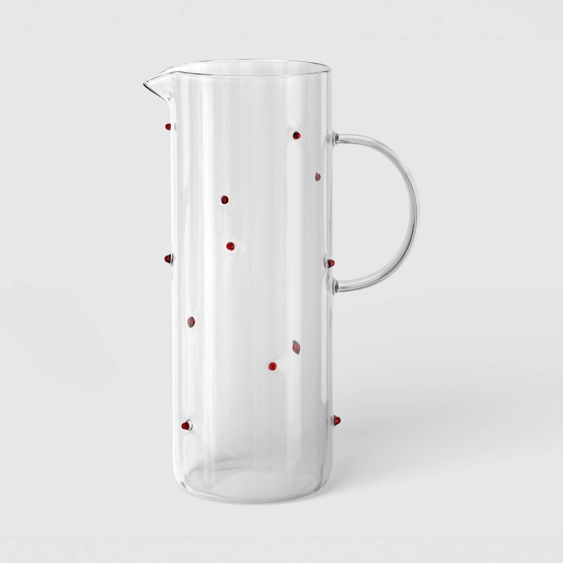 64.3 fl oz Glass Pitcher Clear with Red Dots - Threshold™