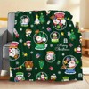 Lomsoe Green Christmas Pattern Print Flannel Blanket - All Seasons Soft and Warm Throw Blanket for Bed, Napping, Camping, Travel, Office - 4 of 4