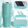 BABYYER Bling Water Bottle Holder, Rhinestones Water Bottle Sling Bag Stanley Cup Accessories with Lid Covers for Stanley 40 oz Tumbler - 4 of 4
