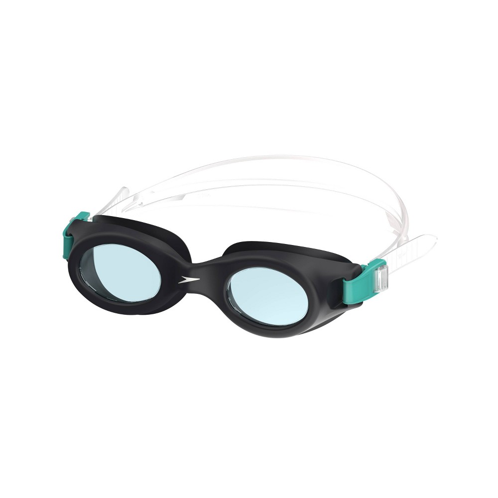 Speedo Junior Glide Printed Swim Goggles - Black: Anti-Fog, Adjustable Strap, Ages 6-14