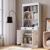 71" White Bookshelf with Doors & Drawer, 5-Tier Adjustable Bookcase Storage Cabinet for Living Room, Home Office - 3 of 4