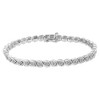 1.0 Carat Diamond Spiraling Bezel Link Sterling Silver Bracelet 7.25" - 2 of 4