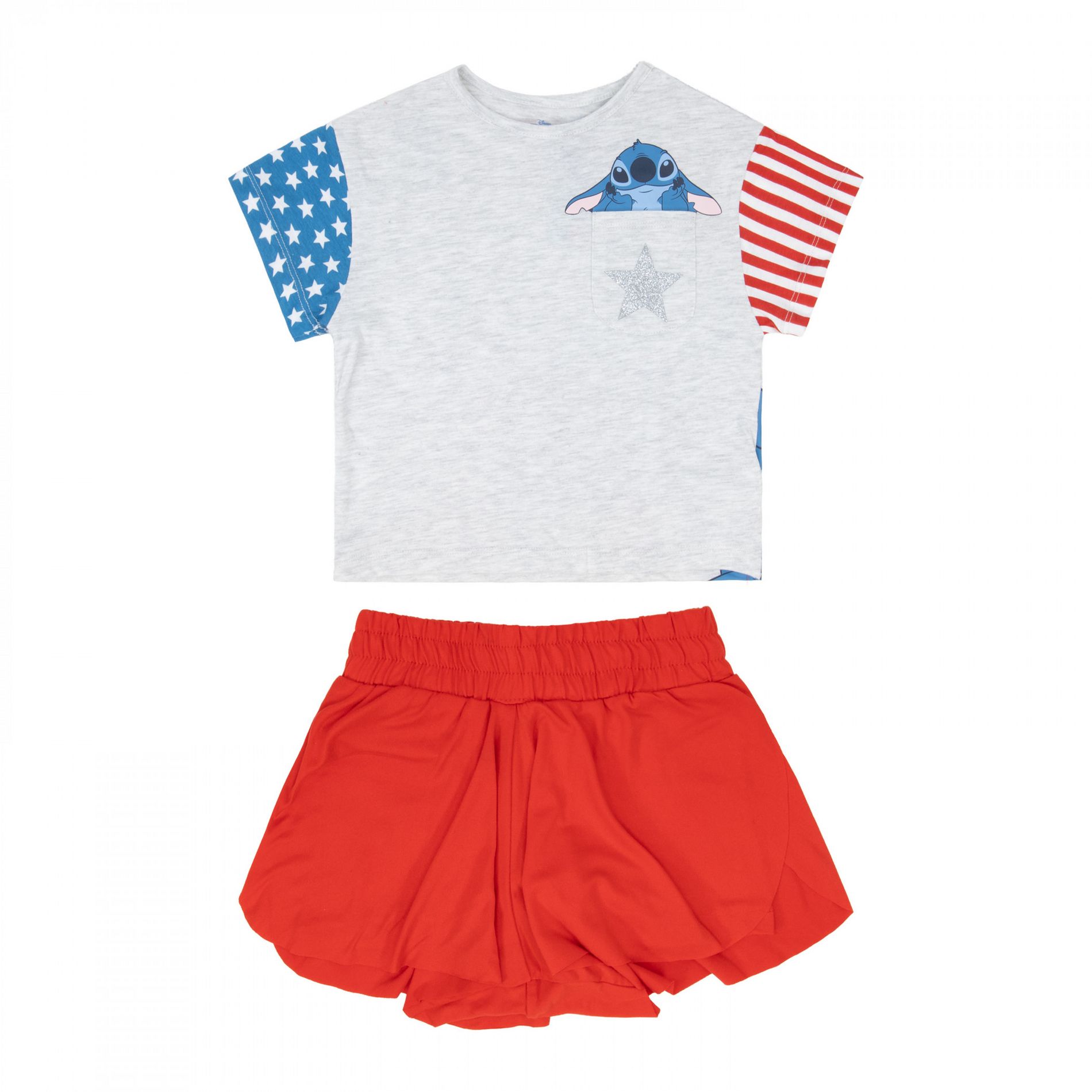 Kids Lilo & Stitch Patriotic T-Shirt and Skort 2-Piece Set - Size 5