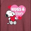 Women's - Peanuts - Snoopy Hugs And Kisses Lightweight French Terry Wide Neck Long Sleeve Shirt - 2 of 4