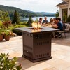 28" Propane Gas Fire Pit Table, 50000 BTU Square Steel Outdoor Fire Pit Table for Patio, Deck, Garden & Courtyard, Brown - 2 of 4