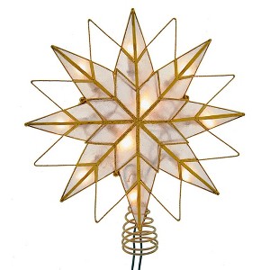 Kurt Adler 9.65-Inch UL 10-Light 8-Point Capiz Star Lighted Tree Topper - 1 of 4