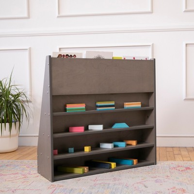 Gray Birch Kids Book Display Stand with Storage