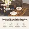 Bestier 70'' Rectangle Brown Dining Tables For 6-8 People, Wooden Kitchen Tables with Wooden Shelves and Metal Legs - 2 of 4