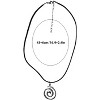 Y2K Silver Swirl Pendant Necklace - Vintage Grunge Leather Rope Chain Unisex Jewelry - 3 of 4