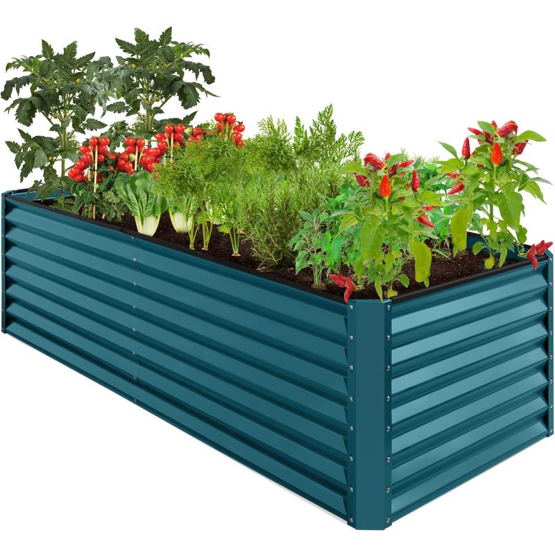 Best Choice Products 8x4x2ft Outdoor Metal Raised Garden Bed, Planter Box for Vegetables, Flowers, Herbs, 1 of 8