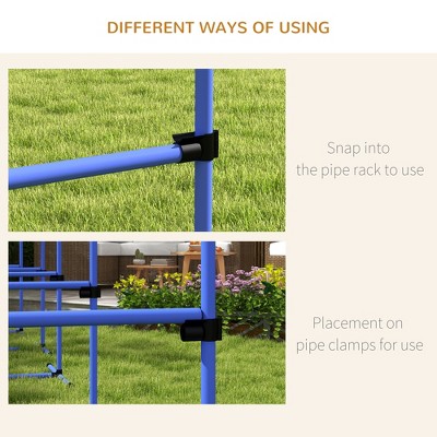 Blue Adjustable Height Dog Agility Training Kit with Carry Bag