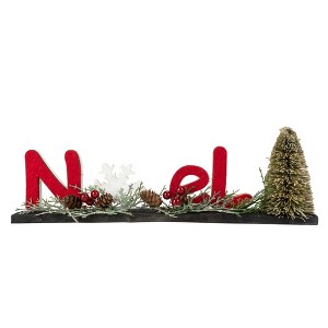 Northlight 14" Red Noel Winter Scene with Snowflake Christmas Sign - 1 of 3