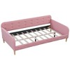 TIRAMISUBEST Twin/Full Size Upholstered Daybed with 4 Support Legs, Modern Daybed Frame Sofa Bed with Button Tufted Design and Slats Support - 3 of 4