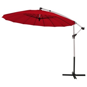 Tangkula 10 FT Patio Offset Hanging Market Umbrella Cantilever Outdoor Umbrella w/Crank & Cross Base - 1 of 4