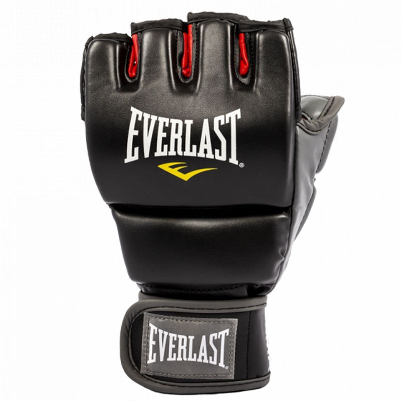 Everlast MMA Synthetic Leather Grappling Mitt Work Training Gloves w/Split Thumb Padding, Articulated Finger Ridges, & Full Wrist Wrap Strap, S/M, 5 of 7