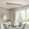 Siljoy Modern Crystal Chandelier, Rectangle Chandelier Rectangular Flush Mount Pendant Ceiling Light Fixture for Indoor - 2 of 4