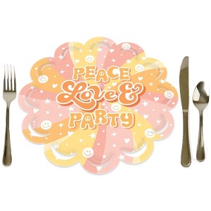 Big Dot of Happiness Stay Groovy - Boho Hippie Party Round Table Decorations - Paper Chargers - Place Setting For 12 - 1 of 4