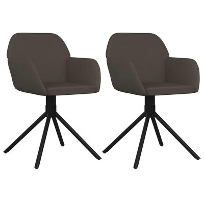 vidaXL Swivel Dining Chairs, 2 Pcs, Dark Gray Velvet