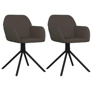 vidaXL Swivel Dining Chairs, 2 Pcs, Dark Gray Velvet - 1 of 4