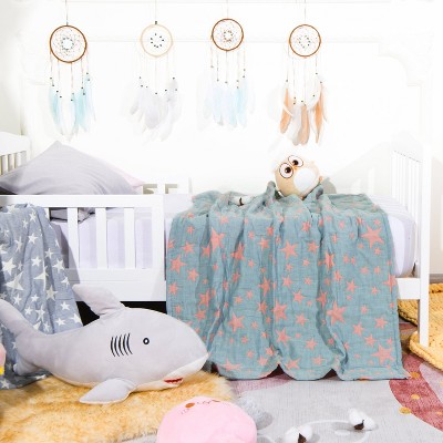 3 Layer Muslin Cotton Toddler Blanket, Super Soft and Warm Crib Blanket - NTBAY