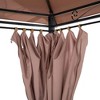 Resenkos Outdoor Garden Gazebo, Sunshade Gazebo Canopy,10' x 13' Outdoor Gazebo Canopy Shelter with Curtains, Vented Roof, Khaki Brown - 2 of 4
