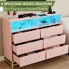 Jojoka 6-Drawer Wide Dresser with Multi-Color LED Lights, Built-in Charging Station with 4 Outlets & 2 USB Ports - 3 of 4