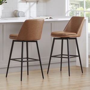 Spruce&Spring Swivel Barstool with Metal Legs Set - 1 of 4