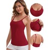 INSPIRE CHIC Women's Spaghetti Straps Camisole with Padded Comfortable Long U-Neck Wrinkled Tank Top - 3 of 4