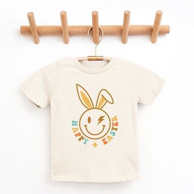 The Juniper Shop Happy Easter Smiley Lightning Bolt Toddler Short Sleeve Tee
