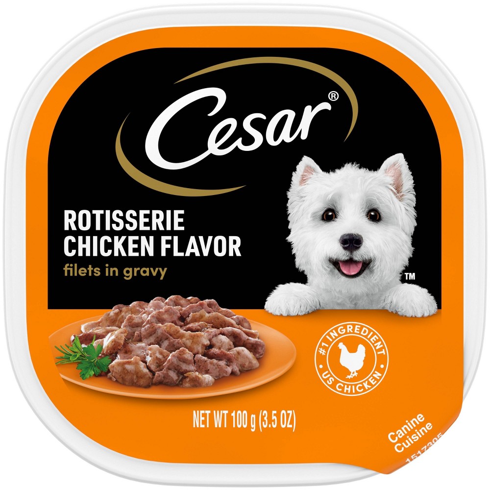 Photos - Dog Food Cesar Filets in Gravy Adult Wet  Rotisserie Chicken Flavor - 3.5oz 