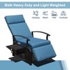 DOMETOUR Adjustable Patio Recliner Chair, Metal Outdoor Lounge with Flip Table, Removable Cushions, 350lbs Support, Navy Blue - 2 of 4