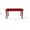 HomeRoots 48" Fire Engine Red Solid Wood Dining Table - 3 of 4