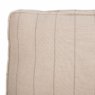 Flax Beige Linen Slipper Chair with Spindle Legs