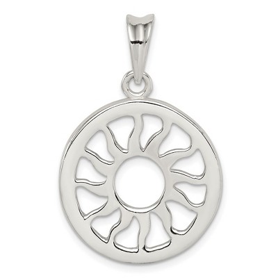 Black Bow Jewelry Sterling Silver 24mm Polished Sun Pendant