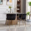 Sapphtopaz Modern Set of 2 Dining Chairs Velvet Upholstered Bar Chair with Metal Legs Kitchen Chair with low Back Chairs for Kitchen, Bedroom - 4 of 4