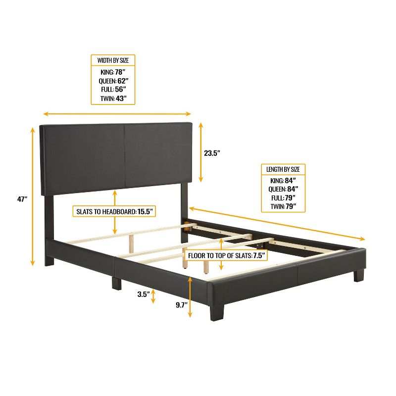 Langley Faux Leather Upholstered Platform Bed Frame - Eco Dream, 5 of 10
