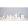 Storied Home Stoneware Bisque Houses with LED Lights, White, Set of 6 - 2 of 3